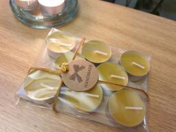 8x Beeswax Tealight Candles 100% Bees Wax Handmade in UK - Gift Idea Packaging Fits Through Letterbox - thumbnail 1