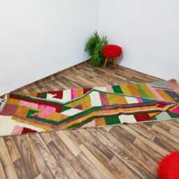 Handmade Moroccan Wool Runner Rug Abstract Berber Hallway Rug - thumbnail 3
