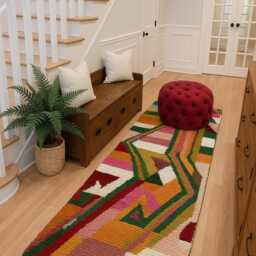 Handmade Moroccan Wool Runner Rug Abstract Berber Hallway Rug - thumbnail 2