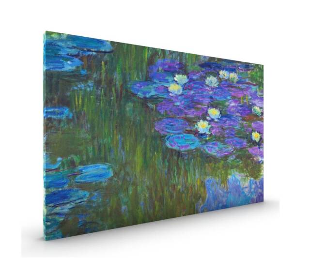 Monet Nympheas Water Lilies Canvas Framed Glossy Coated Premium With Metal Hanger Various Sizes - image 1