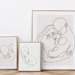 Customizable Family Poster Mom Dad Baby - Mother's Day Fathers Birth - thumbnail 2