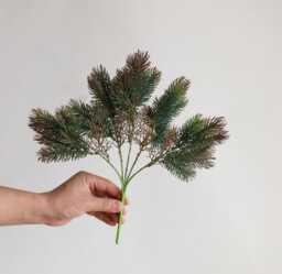 30Heads Natural Touch Faux Winter Needle Branch, Diy Christmas Wreath/Home Party Decoration/Holiday Gifts For Her, Fake Flower Accessories - thumbnail 1