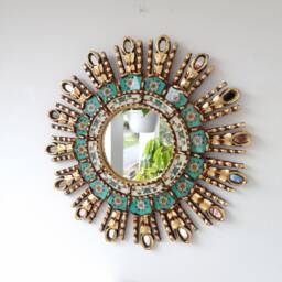 "Peruvian Mirrors ""Turquoise Eye 45 cm" - thumbnail 2