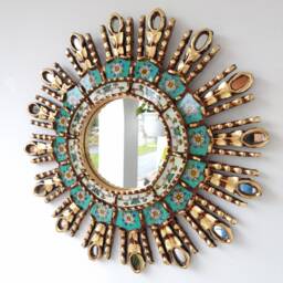 "Peruvian Mirrors ""Turquoise Eye 45 cm" - thumbnail 1