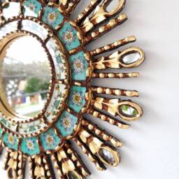 "Peruvian Mirrors ""Turquoise Eye 45 cm" - thumbnail 3
