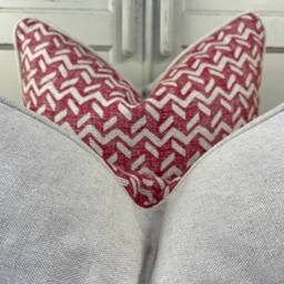 Fermoie Chiltern Red Linen Cushion Cover Luxury Designer Pillow - thumbnail 4