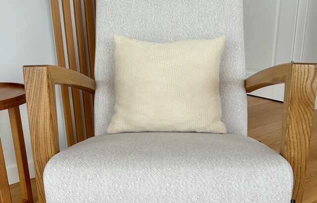 Hand Knitted Alpaca Pillow Cover, Natural Wool Cushion - image 1