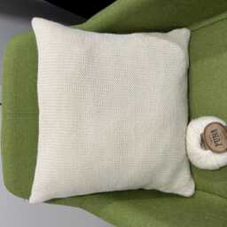 Hand Knitted Alpaca Pillow Cover, Natural Wool Cushion - thumbnail 3