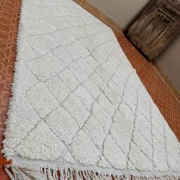 Handmade Wool Beni Ourain Rug Authentic Moroccan Berber Carpet - thumbnail 4