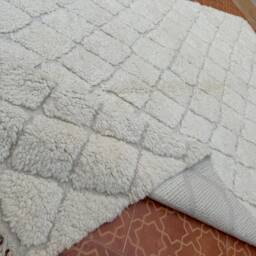Handmade Wool Beni Ourain Rug Authentic Moroccan Berber Carpet - thumbnail 3