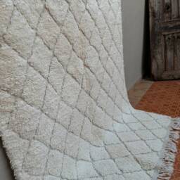 Handmade Wool Beni Ourain Rug Authentic Moroccan Berber Carpet - thumbnail 2