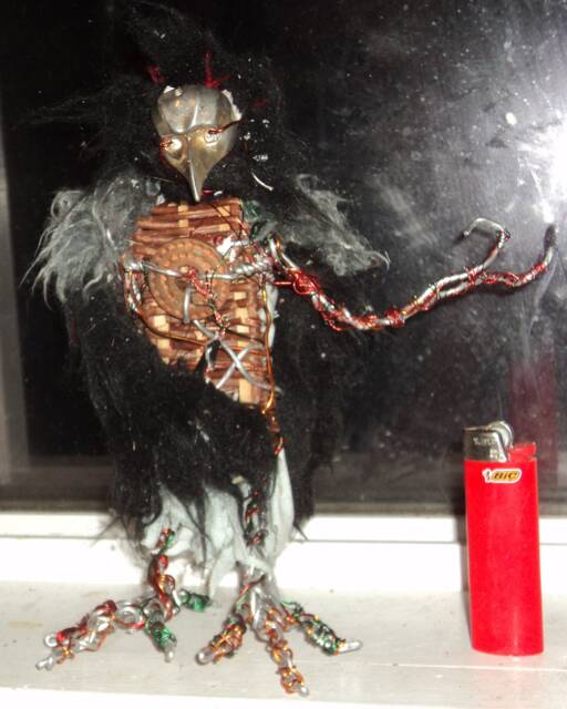 Keeper Of Mysteries Sculpture By Sam Storness-Kress - Birdman Odins Ravins Strange Creepy Statue Statuette - image 1