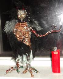 Keeper Of Mysteries Sculpture By Sam Storness-Kress - Birdman Odins Ravins Strange Creepy Statue Statuette - thumbnail 1