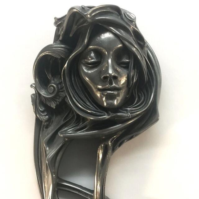 Art Nouveau Belle Dame Sans Merci Wall Plaque - Pewter Finish, Decorative Gothic - image 1
