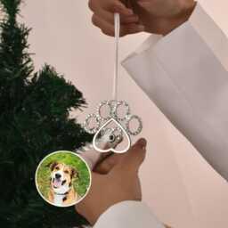 Personalized Christmas Tree Ornament Custom Projection Photo Snowflake Decoration Bauble Gift Family Decor - thumbnail 3
