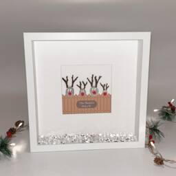 Reindeer Pebble Art Family Christmas Funny Unique Keepsake Decor Stone People Deer Frame Name Picture Sister Brother Mum Wife Xmas UK - thumbnail 3