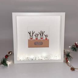 Reindeer Pebble Art Family Christmas Funny Unique Keepsake Decor Stone People Deer Frame Name Picture Sister Brother Mum Wife Xmas UK - thumbnail 2