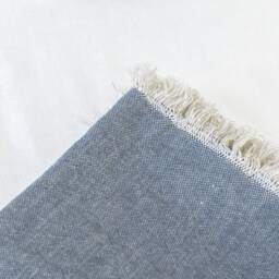 Rustic Linen Bed Throw in Dusty Blue/Grain Sack Blanket/Heavyweight Blanket/Linen Scarf - thumbnail 3