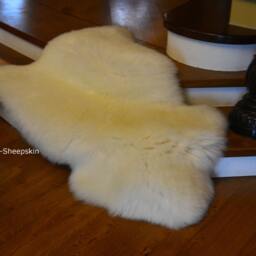 Genuine White Sheepskin Rug - Soft Natural Wool Scandinavian Home Decor - thumbnail 2