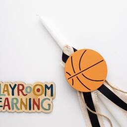 Sports Easter Candle Greek Orthodox Lambada With Wood Soccer Ball - thumbnail 3