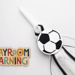 Sports Easter Candle Greek Orthodox Lambada With Wood Soccer Ball - thumbnail 2