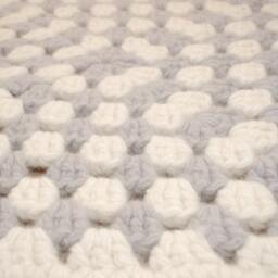 Granny Square Rug Wool Carpet - Bedroom Rugs Crochet Rug Grey White Retro Home Decor Wool - thumbnail 3