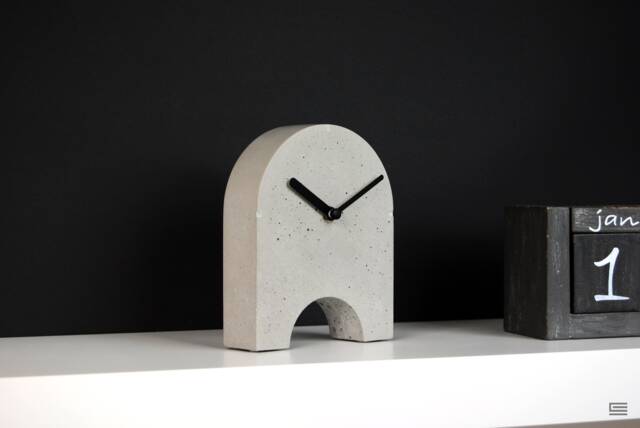 Modern Concrete Table Clock Silent Desk Clock, Minimalist Design - image 1