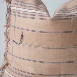 Brown Tribal Hemp Hand Woven Natural Dye Color Hmong Lumbar Pillow Cover - thumbnail 2