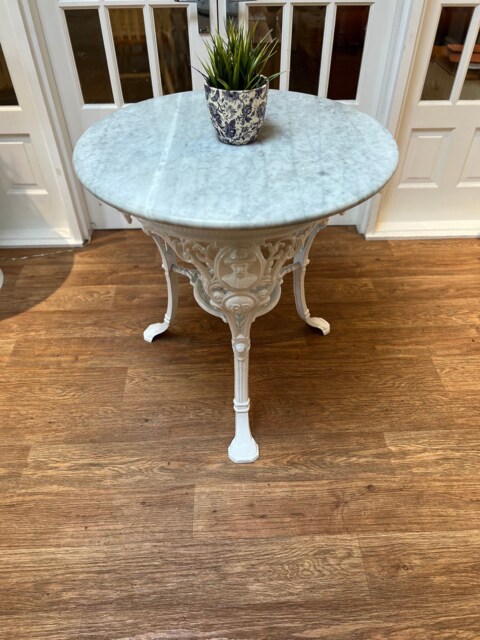 Cast Iron & Marble Baden Powell Patio Side Table - image 1