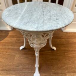 Cast Iron & Marble Baden Powell Patio Side Table - thumbnail 2