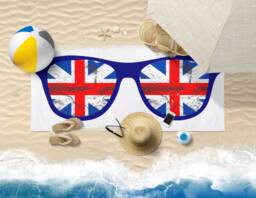 Beach Towel Union Jack, British Pool Towel, Custom Swim Holiday Flag, Girls Holiday