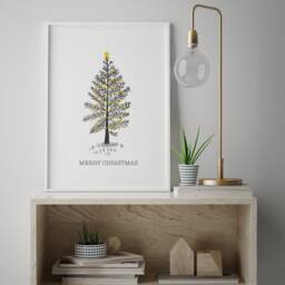 Christmas Tree Print, Wall Decor, Poster Scandinavian, Minimal Christmas, Xmas Modern Art - thumbnail 3