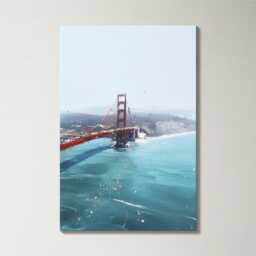 San Francisco Golden Gate Bridge 3 Panel Split Canvas Wall Art Fog California Oil Painting Framed Home Decor Usa Travel Gift - thumbnail 4