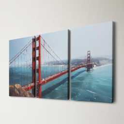San Francisco Golden Gate Bridge 3 Panel Split Canvas Wall Art Fog California Oil Painting Framed Home Decor Usa Travel Gift