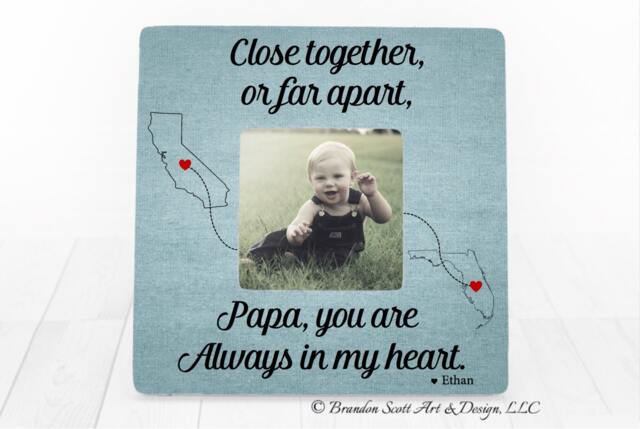 Personalized Papa Picture Frame Father's Day Grandfather Gift - image 1