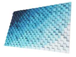 Blue Gradient 3D Wood Wall Art - Modern Ocean Mosaic Sculpture - thumbnail 1