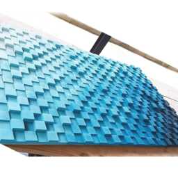 Blue Gradient 3D Wood Wall Art - Modern Ocean Mosaic Sculpture - thumbnail 4