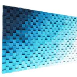 Blue Gradient 3D Wood Wall Art - Modern Ocean Mosaic Sculpture - thumbnail 2