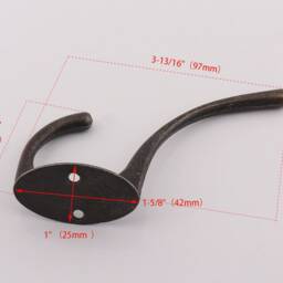 Bronze Farmhouse Coat Rack???vintage Rack, Rustic Hook Rail, Standing Coat Rack, Hat Hook, Towel - 3-3/4 - thumbnail 2