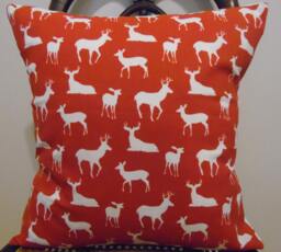 Deer Silhouette.lipstick Red.holiday Pillows.slipcovers.toss Pillow.farmhouse Decor.country Decor.man Cave Decor.nursery - thumbnail 1