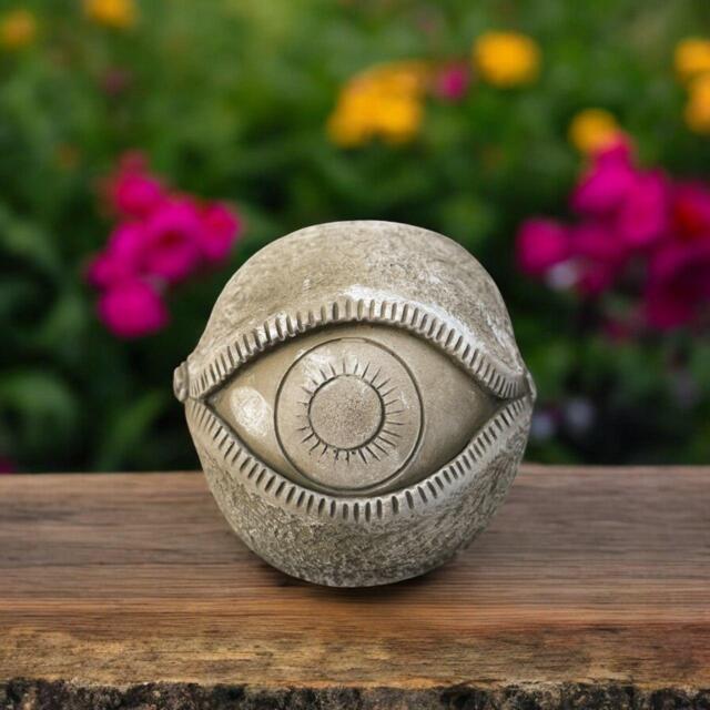 Concrete Sphere With Eye Statue Stone Abstract Ball Sculpture Cement Surreal Art Decor Outdoor Garden Ornament Unique Handmade Gift - image 1