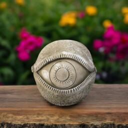 Concrete Sphere With Eye Statue Stone Abstract Ball Sculpture Cement Surreal Art Decor Outdoor Garden Ornament Unique Handmade Gift - thumbnail 1