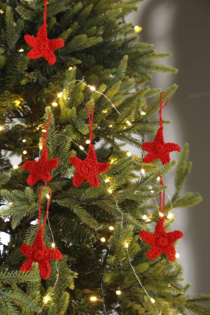 Crochet Star Ornament 6 Sets, Christmas Ornament, Decoration, Crocheted Holiday Decor, Shaped - image 1