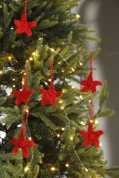 Crochet Star Ornament 6 Sets, Christmas Ornament, Decoration, Crocheted Holiday Decor, Shaped - thumbnail 1