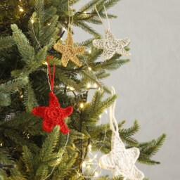 Crochet Star Ornament 6 Sets, Christmas Ornament, Decoration, Crocheted Holiday Decor, Shaped - thumbnail 3