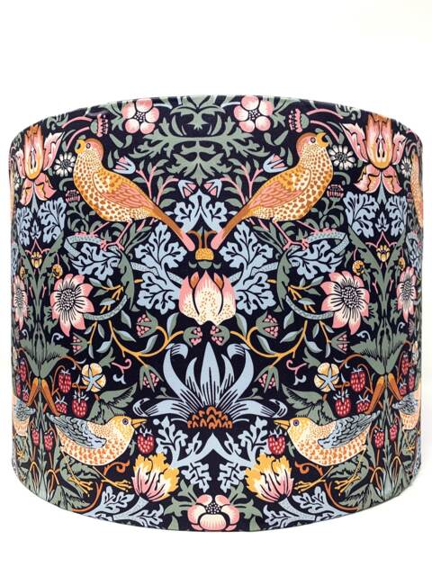 Morris Strawberry Thief Lampshade Navy Blue Art Nouveau Light Shade - image 1