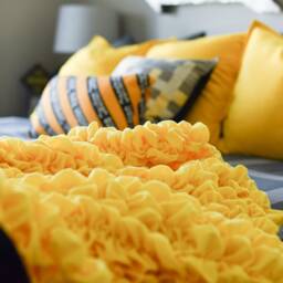 Handmade Yellow Luxury Throw Weighted Blanket For Stress Relief - thumbnail 2