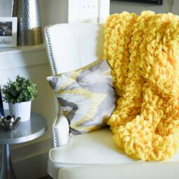 Handmade Yellow Luxury Throw Weighted Blanket For Stress Relief - thumbnail 3