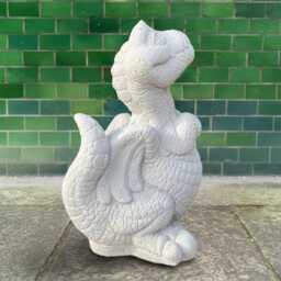 Concrete Large Dragon Figurine Stone Cute Statue Outdoor Garden Sculpture Lawn Ornament Yard Decoration Cement Gift Handmade - thumbnail 3
