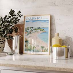 Carbis Bay Travel Poster Cornwall Beach Art Print - thumbnail 2